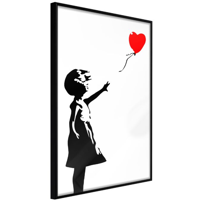 Plakat Little Girl With A Balloon 40 X 60 Cm Sort Ramme Fra Boligcenter