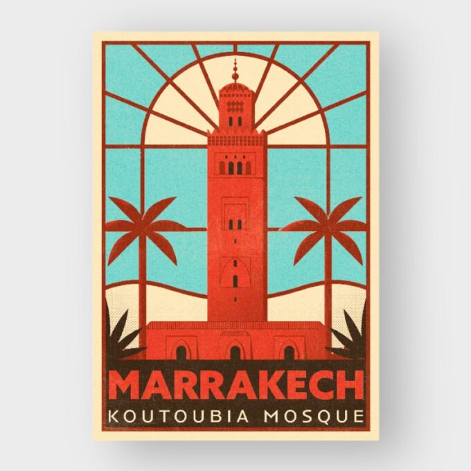 Marokkansk Plakat Koutoubia 30x40 Fra Tibladin