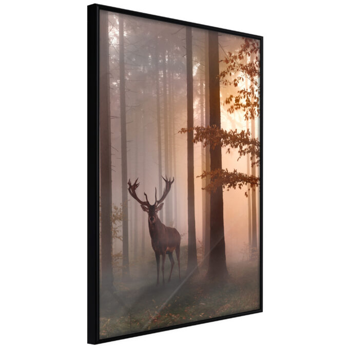Artgeist Plakat Med Ramme Forest Seclusion Guld Med Passepartout 40x60 Fra Artgeist