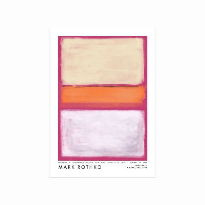 Mark Rothko Plakat White Orange Pink Fra Designplakater
