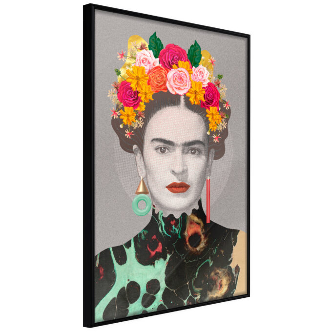 Artgeist Plakat Med Ramme Charismatic Frida Sort 30x45 Fra Artgeist