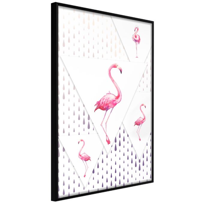 Plakat Flamingo Family 30 X 45 Cm Sort Ramme Fra Boligcenter