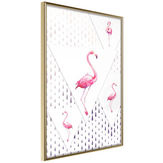 Plakat Flamingo Family 40 X 60 Cm Guldramme Fra Boligcenter