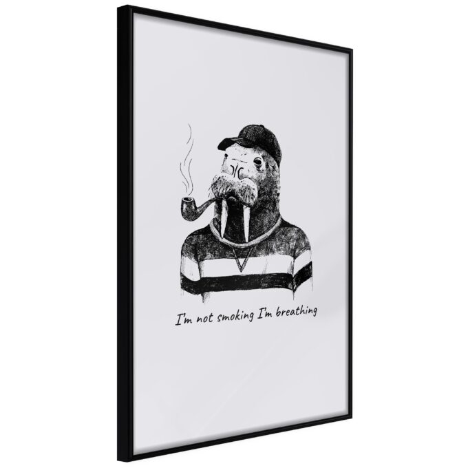 Plakat I&apos;m Not Smoking I&apos;m Breathing 40 X 60 Cm Sort Ramme Fra Boligcenter