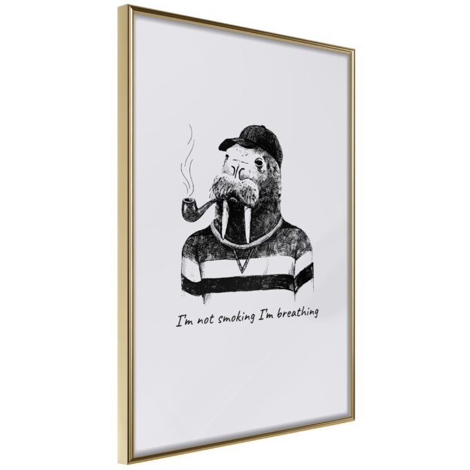 Plakat I&apos;m Not Smoking I&apos;m Breathing 40 X 60 Cm Guldramme Fra Boligcenter