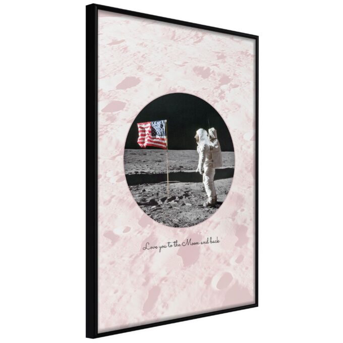 Plakat Love You To The Moon And Back 20 X 30 Cm Sort Ramme Fra Boligcenter