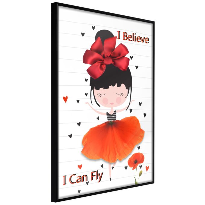 Plakat I Believe I Can Fly 40 X 60 Cm Sort Ramme Fra Boligcenter