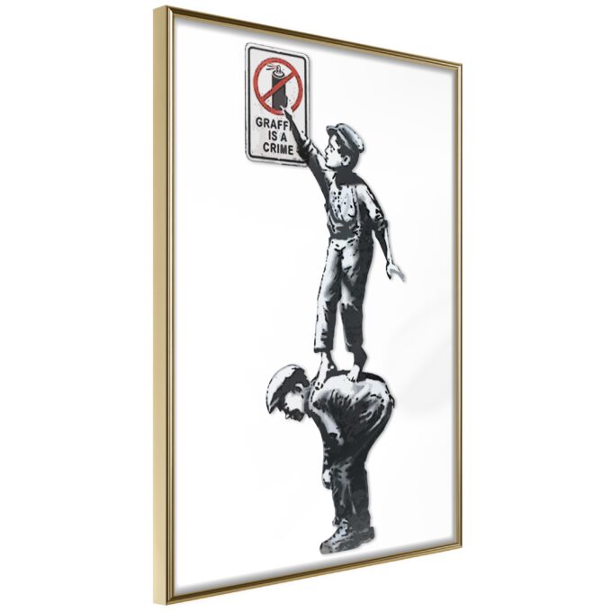 Plakat Graffiti Is A Crime 20 X 30 Cm Guldramme Fra Boligcenter
