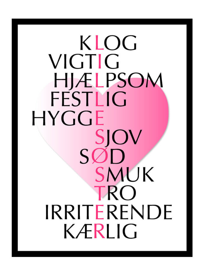 Lillesøster Citater Plakat Fra Egly Design