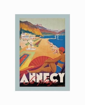 Retro Plakat  Annecy  La Plage