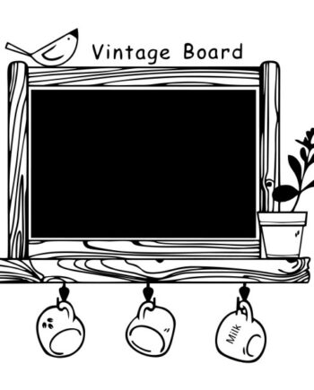 Vintage Board  Wallsticker Tavle Til Kridt  98x86cm